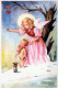 ANGELO Natale Vintage Cartolina CPSMPF #PKD767.A - Angels