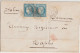 MARITIME - 1873 - RARE CACHET !! BAT. A VAP. BONE -  ALGER ! / LETTRE De BOUGIE (ALGERIE) => NAPLES ! - Maritime Post