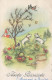 EASTER FLOWERS Vintage Postcard CPA #PKE185.GB - Ostern