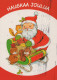 BABBO NATALE Animale Natale Vintage Cartolina CPSM #PAK719.IT - Santa Claus