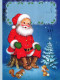 BABBO NATALE Animale Natale Vintage Cartolina CPSM #PAK656.IT - Kerstman
