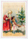 BABBO NATALE BAMBINO Natale Vintage Cartolina CPSM #PAK317.IT - Santa Claus