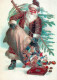 PAPÁ NOEL NAVIDAD Fiesta Vintage Tarjeta Postal CPSM #PAK847.ES - Santa Claus