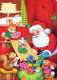 PAPÁ NOEL Animales NAVIDAD Fiesta Vintage Tarjeta Postal CPSM #PAK653.ES - Santa Claus