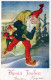 BABBO NATALE Buon Anno Natale Vintage Cartolina CPSMPF #PKG293.IT - Santa Claus