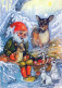 PAPÁ NOEL Feliz Año Navidad Vintage Tarjeta Postal CPSM #PBL186.ES - Santa Claus