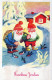 Neujahr Weihnachten GNOME Vintage Ansichtskarte Postkarte CPSMPF #PKG421.DE - Neujahr