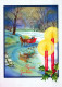 Neujahr Weihnachten KERZE Vintage Ansichtskarte Postkarte CPSM #PBO047.DE - New Year