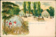 Grunewald-Berlin Litho AK 2 Bild Restaurant Pfaueninsel Jagd 1907 - Grunewald