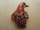 Broc-236 Broche Ancienne Représentant Un Pingouin Rose Serti De Brillants Grenats - Broches