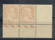 178 Pasteur 90 C. Rouge Paire Bas De Feuille Avec Marque De Centrage N° Presse 1 Luxe - 1922-26 Pasteur