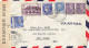 LETTRE. 3 4 1942. AFFRANCHISSEMENT COMPOSÉ. 16Fr. AIR MAIL. MONGIN ALPES MARITIMES. POUR NEW YORK. CENSURE MARQUE ET BAN - Guerre De 1939-45