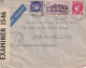 LETTRE. 1 9 1941. AFFRANCHISSEMENT COMPOSÉ. 14,50Fr. PAR AVION. MARSEILLE. POUR NEW YORK. BANDE CENSURE - WW II