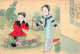 China - Chinese Ladies - The Flute Player - HANDPAINTED POSTCARD - Publ. Postal Stationery Chinese Imperial Post  1 Cent - Chine