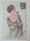 Cpa. Illustrateur.  Luigi BOMPARD. Jeune Femme à L'œillet. Année 1923 - Bompard, S.