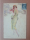 Cpa. Illustrateur.  Luigi BOMPARD. Jeune Femme. Bouquet De Roses. Année 1910 - Bompard, S.