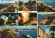 CANNES, ALPES MARITIMES, MULTIPLE VIEWS, BEACH, TOWER WITH CLOCK, CARS, SHIP, FLAGS, FIREWORKS, PARK, FRANCE, POSTCARD - Cannes