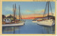 Crab And Fish Boats, Crisfield,  Maryland U S Dock Boats Building Bottom Of The Orange Sky Post 1950 Stamp 2sc - Sonstige & Ohne Zuordnung