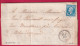 N°14 PC 1357 LA GACILLY MORBIHAN CAD TYPE 22 POUR VAUBLANC LOUDEAC COTES DU NORD INDICE 12 LETTRE - 1849-1876: Période Classique