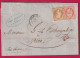 N°13 + 16 PC 441 BORDEAUX GIRONDE POUR NICE ALPES MARITIMES ETATS SARDES 1859 LETTRE - 1849-1876: Période Classique