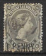SOUTH AFRICA..." TRANSVAAL.".....QUEEN VICTORIA..(1837-01.)..." 1879.."......1d ON 6d........SG145...CREASED......USED. - Transvaal (1870-1909)