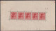 Luxemburg 1921 Minisheet Of 5 Stamps Charlotte MNH Left Side Ungommed, Some Usual Wrinkles Outside The Stamps - 1921-27 Charlotte De Face