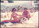 Bikini Woman And Boy On Beach  Old Photo 9x12 Cm #41277 - Anonyme Personen