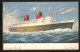 AK Passagierschiff Queen Elizabeth Auf Hoher See, Cunard White Star Line  - Dampfer