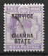 INDIA....".CHAMBA STATE SERVICE...".....KING EDWARD VII...(1901-10..).......2aL24....CDS.....VFU.... - Chamba