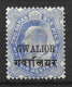 INDIA....". GWALIOR...".....KING EDWARD VII...(1901-10..)....2 & HALFa........SG52B.......MH.. - Gwalior