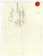 COURRIER Année ? Pour M. DE LA BARDOUILLERE Au Château De La GRAFFINIERE Environs De BAUGE CUON 49 ( Cachet De Cire ) - Non Classificati