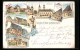 Lithographie Goslar, Kaiserhaus, Pauls Hotel Mit Urm, Marktplatz  - Goslar