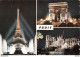 Paris Illuminé - 1970 - Tour Eiffel - Notre Dame - Arc De Triomphe - Éditions Chantal - Paris La Nuit