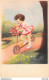 ÉDITION JLP SÉRIE CHARME N°955 - CPA ENFANT FILLETTE LITTLE GIRL TROTINETTE ILLUSTRATION MARGNY - Children's Drawings