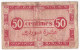 Région Economique D’Algérie 50 Centimes 1944, 2e T Serie I 2 N° 876572, Billet Colonial Circulé - Algeria