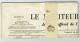 75 PARIS MONITEUR UNIVERSEL Du 16/02/1866 Droit Fiscal/postal De Timbre De 6 C SEINE Journal Complet Avec Bande TTB - Zeitungsmarken (Streifbänder)