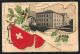 Passepartout-AK Liestal, Kaserne, Flagge Und Eichenblätter  - Liestal