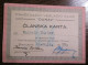 Membership Card Of The Rowing Club - DUNAV - Pancevo Banat Serbia 1938. - Historische Documenten