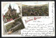 Lithographie Baden-Baden, Totalansicht, Schloss Solms, Das Echo  - Baden-Baden