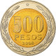 Chili, 500 Pesos, 2008, Santiago, Bimétallique, SPL+, KM:235 - Chile