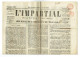54 MEURTHE ET MOSELLE NANCY L'Impartial Du 20/04/1855 Droit Fiscal/postal De Timbre De 3 C Rouge Journal Complet SUP - Zeitungsmarken (Streifbänder)