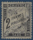 FRANCE TAXE N°23 2FR Noir Oblitéré Annulation Triangle Tres Bien Centré !! TTB & Rare Ainsi Signé O.ROUMET - 1859-1959 Oblitérés