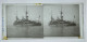 Collection De 9 Photographies Stéréo Sur Verre De Navires à Vapeur Et De Navires De Guerre. France C. 1900 8,5 X 17,5 Cm - Boats