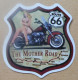 THEME SEXY / MOTO : AUTOCOLLANT PIN-UP - ROUTE 66 - Stickers