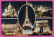 294194 / France - PARIS Notre-Dame Tour Eiffel PC 1970 Postage Due USED 0.40 Fr. Marianne De Cheffer Flamme Protection - 1967-1970 Marianne De Cheffer