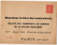 FRANCE ENTIER LETTRE SEMEUSE 50 CT LIGNEE AVEC REPIQUAGE PRIVEE NEUVE ** - Overprinted Covers (before 1995)