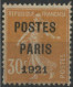 PREOBLITERE N° 29 Cote 90 € Signé J. F. BRUN "POSTES PARIS 1921" Sur 30 Ct Orange Semeuse Camée. TB - 1893-1947
