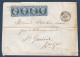 Napoléon - Bande De 4 Du 14A  Sur Enveloppe De Toulouse - Cote : 60 € - 1853-1860 Napoléon III