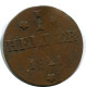 1 HELLER 1821 GERMANY Free Imperial City Of Frankfurt #AX395.U.A - Other & Unclassified