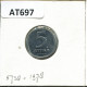 5 AGOROT 1978 ISRAEL Pièce #AT697.F.A - Israel